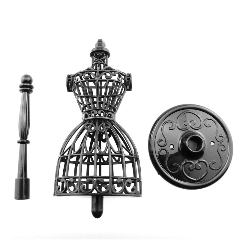 JCBIZ 5pcs Doll Clothes Model Rack Black 220mm Hollow Art Model Frame Clothes Gown Display Mini Mannequin Model for Doll Toy Display - Image 2